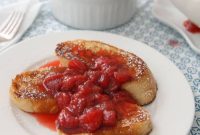 Vanilla French Toast with Homemade Strawberry Syrup