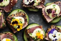 Seared Ahi Tuna Cucumber Bites with Wasabi Mayo Recipe