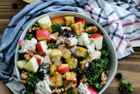 Tempeh and Kale Salad with Cranberries and Apple Recipe