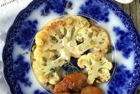 Roasted Cauliflower Steaks with Creamy Mushroom Sauce