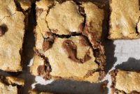Chewy Chocolate Peanut Butter Cookie Bars with Chocolate Chips