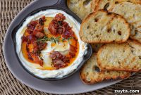 Savory Whipped Goat Cheese Dip with Bacon, Thyme and Honey Recipe