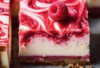Creamy White Chocolate Raspberry Cheesecake Bars Recipe