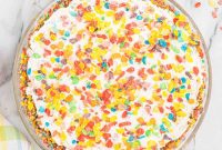 Fruity Pebbles Cheesecake Recipe with Rainbow Cereal Topping