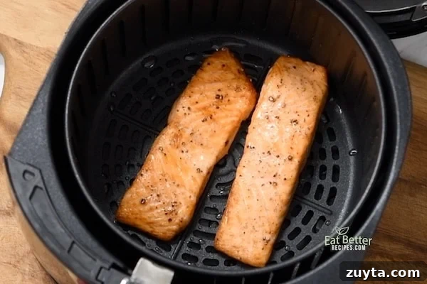 cooked salmon in air fryer
