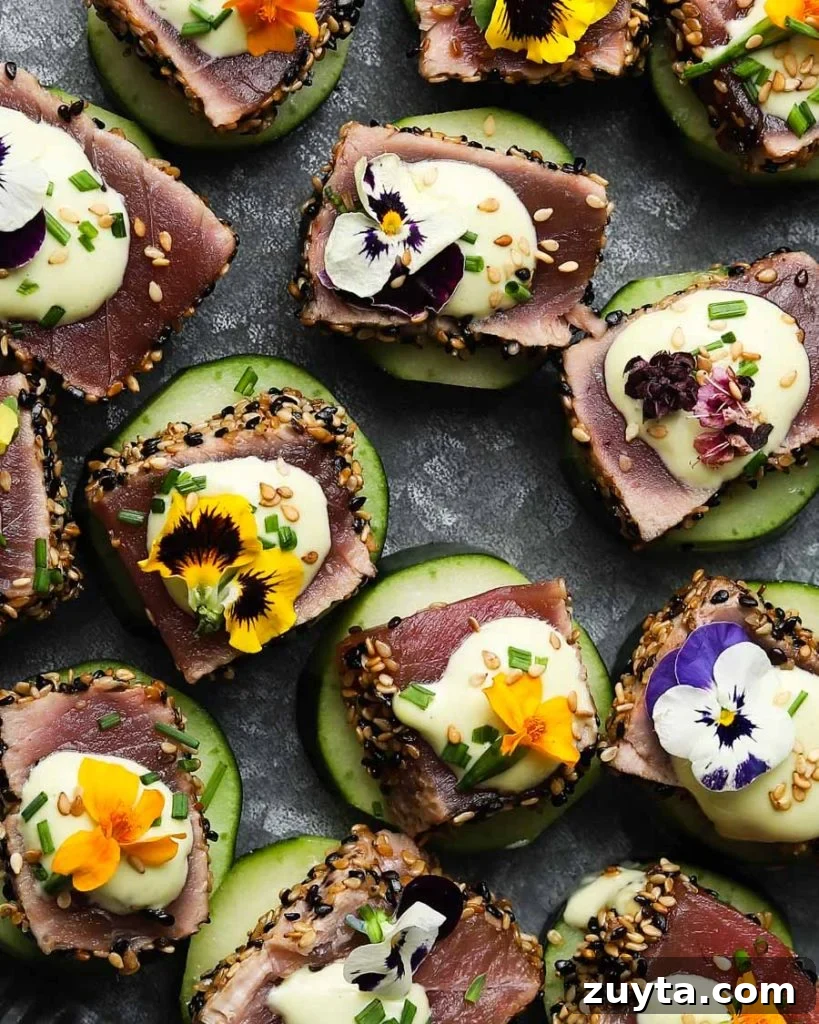 Seared Ahi Tuna Cucumber Bites with Wasabi Mayo Recipe 5 Seared Ahi Tuna Cucumber Bites with Wasabi Mayo