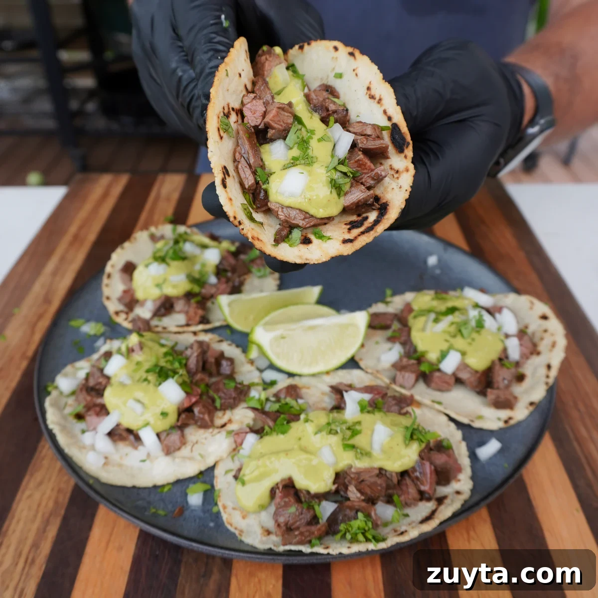How to Make Marinated Steak Tacos 5 Served marinated steak tacos
