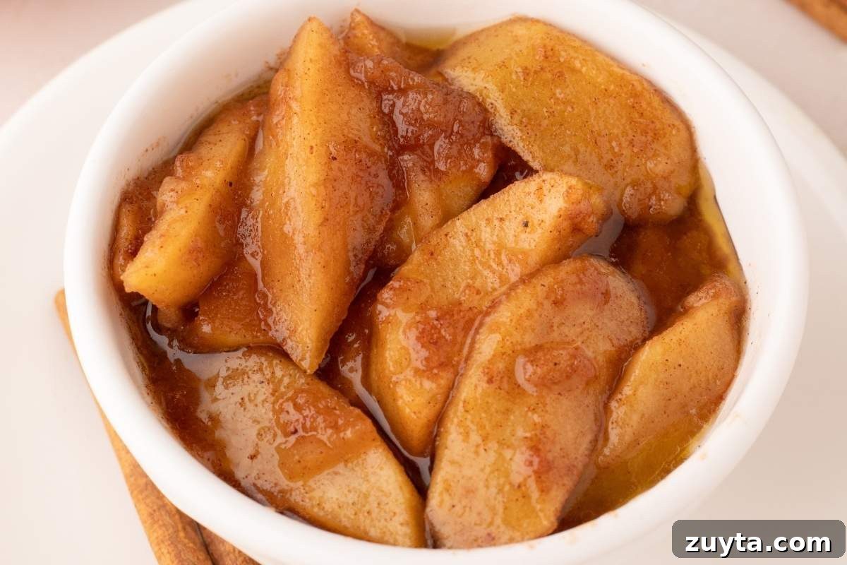 Crockpot Fried Apples with Cinnamon and Brown Sugar 7 finished apples in dish