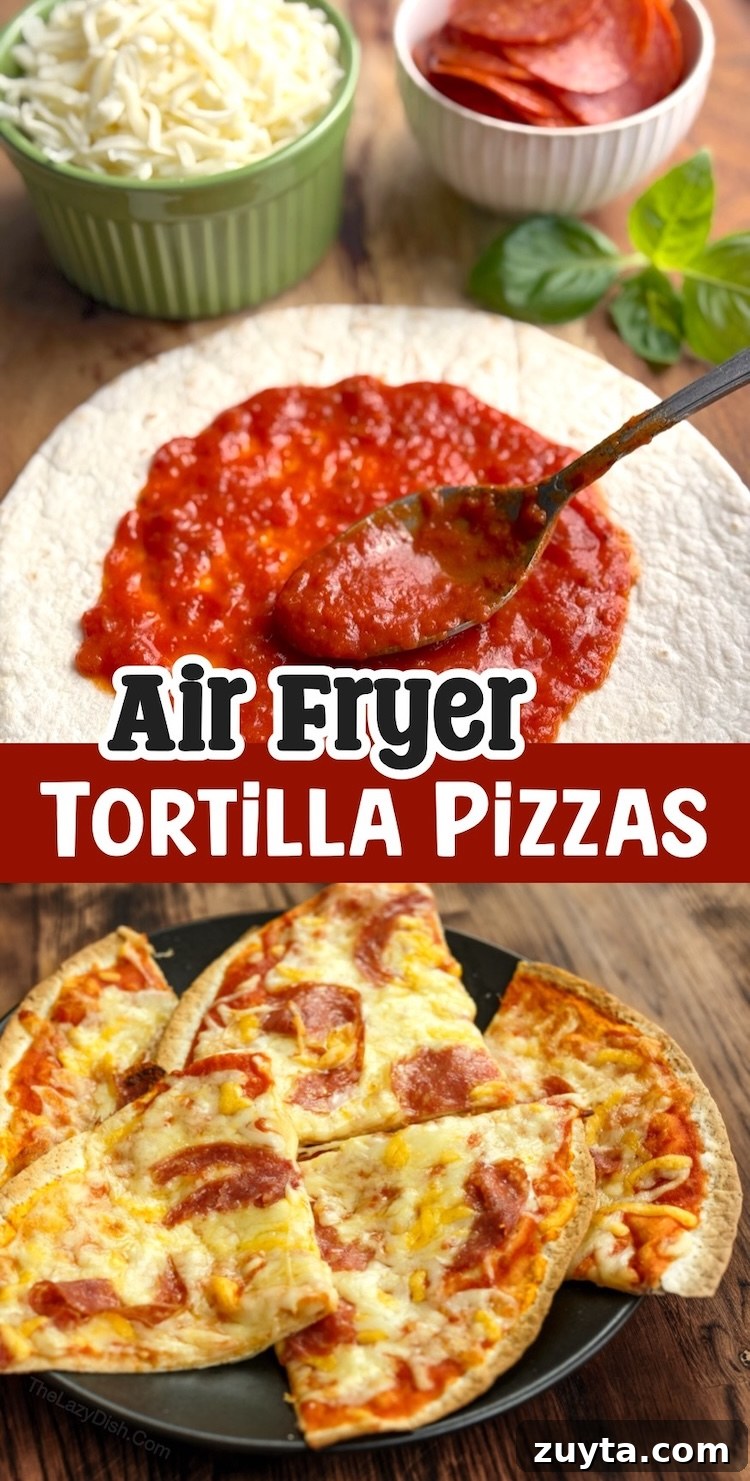13 Pepperoni Dinner Recipes to Make Tonight 14 How to make pepperoni pizzas with tortillas in your air fryer oven! This quick and easy meal is perfect for a family with picky eaters. Load them up with all of your favorite pizza toppings, and dinner is ready in less than 15 minutes.