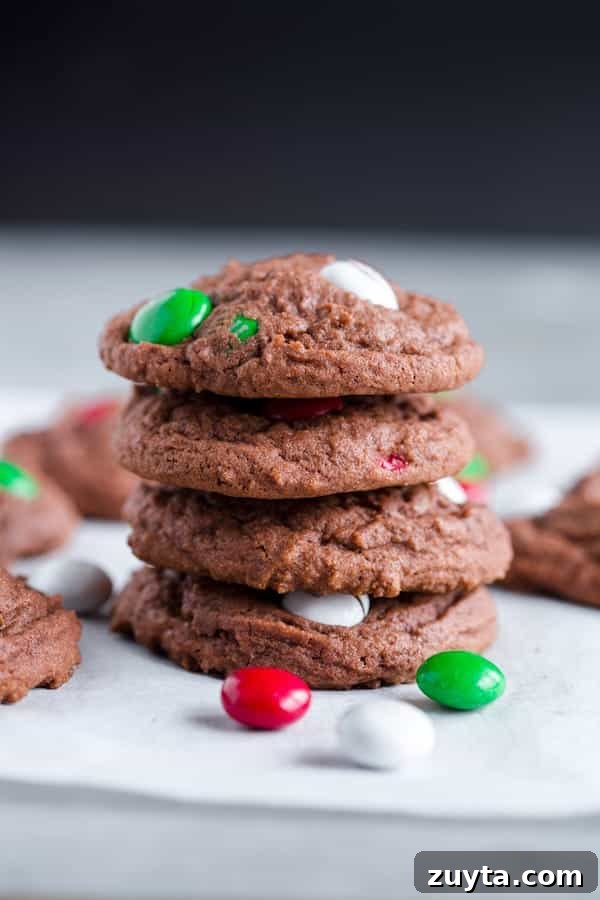 Mint Chocolate M&M Cookies 2 Mint Chocolate M&M Cookies