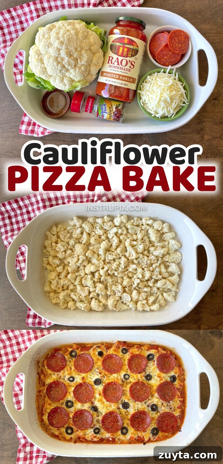 Cheesy Cauliflower Pizza Casserole Recipe 12 Quick & Easy Cauliflower Pizza Casserole | A low carb, healthy, and keto friendly dinner recipe your entire family will love!