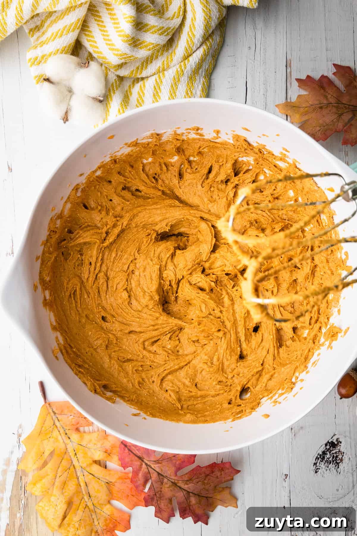2-Ingredient Pumpkin Muffins Recipe 4 mixing batter with beaters