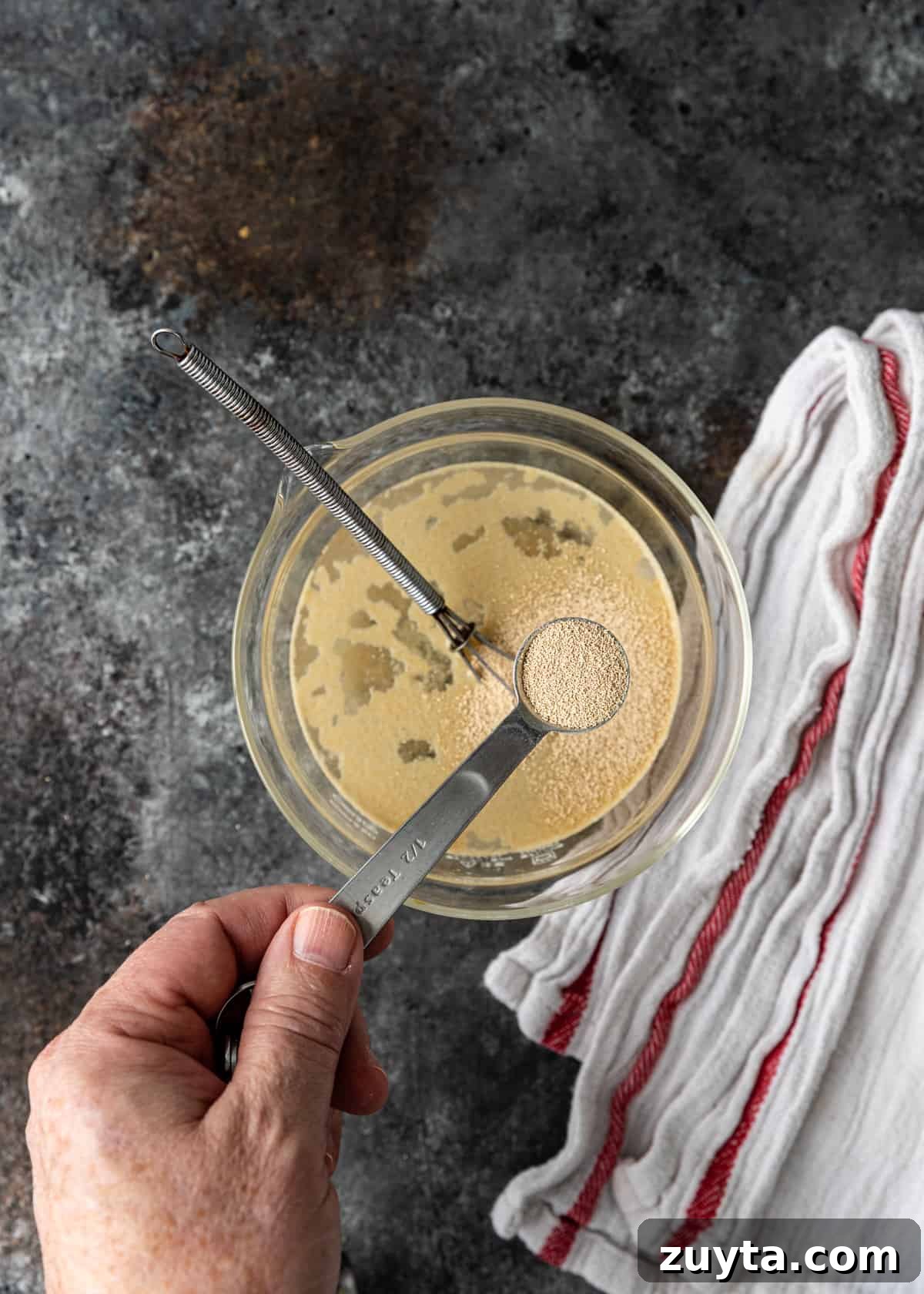 How to Make Naan at Home: Authentic Indian Flatbread 3 mixing yeast with water & sugar
