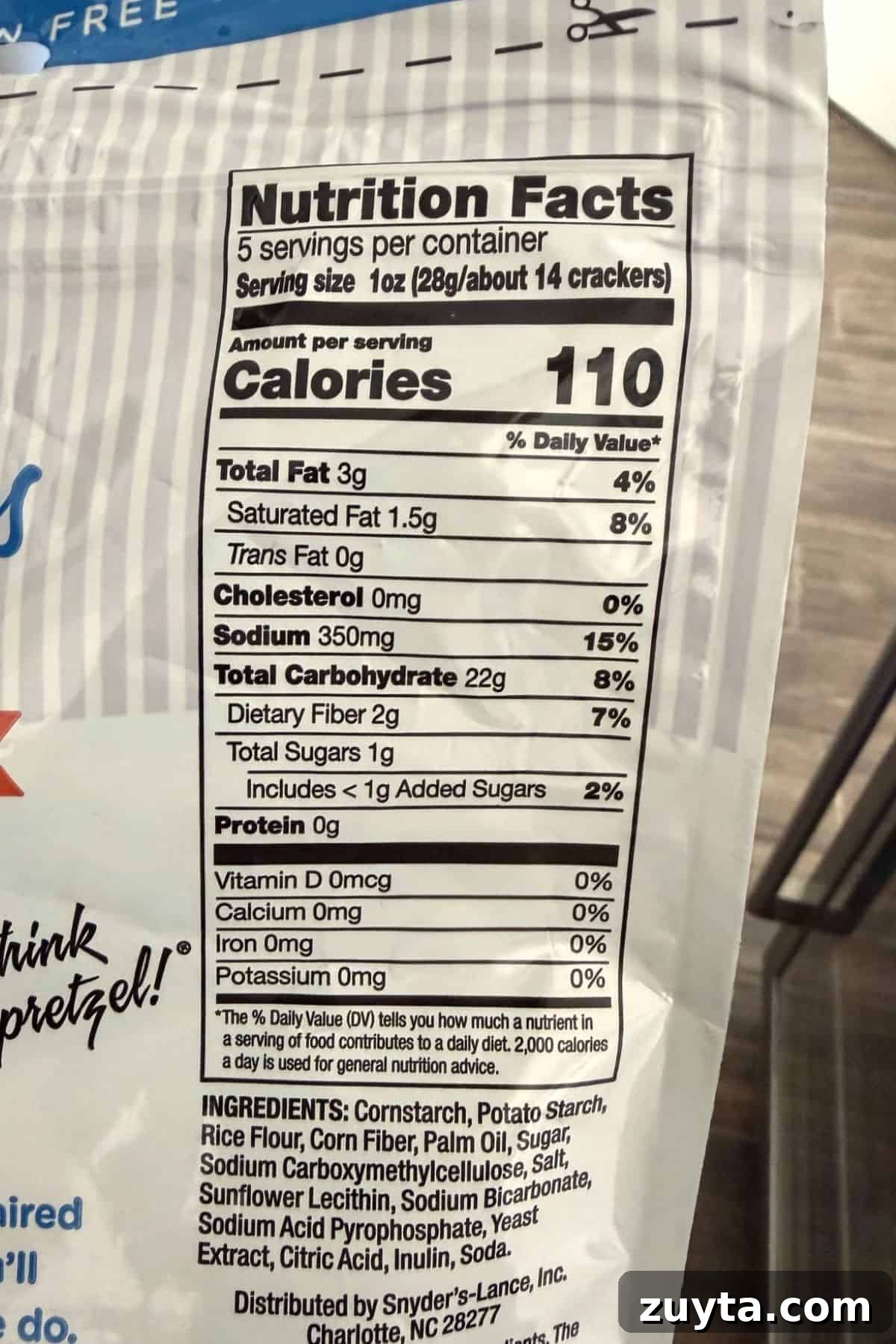 snack factory gluten free pretzel crisps nutrition and ingredients