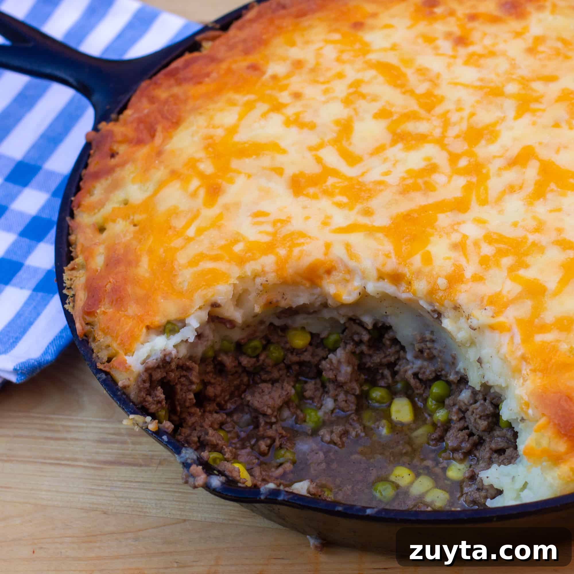 Skillet Shepherd's Pie with Cheddar Mashed Potatoes 3 How to make a shepherd's pie in a cast iron skillet