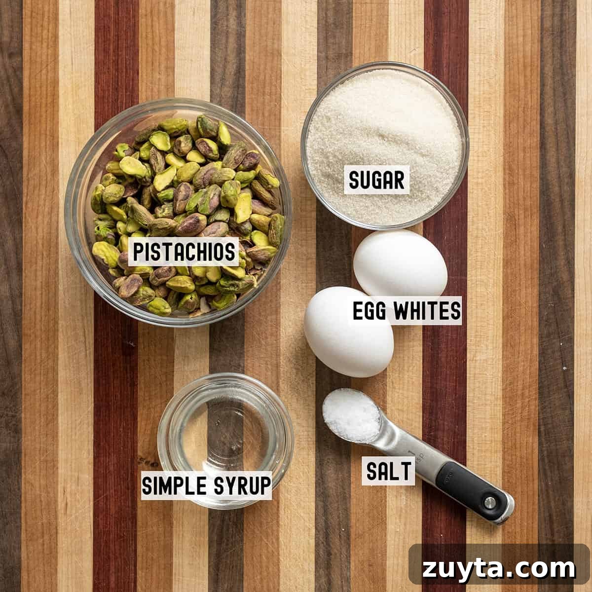 Classic Italian Pistachio Cookies Recipe 3 Ingredients for the recipe.