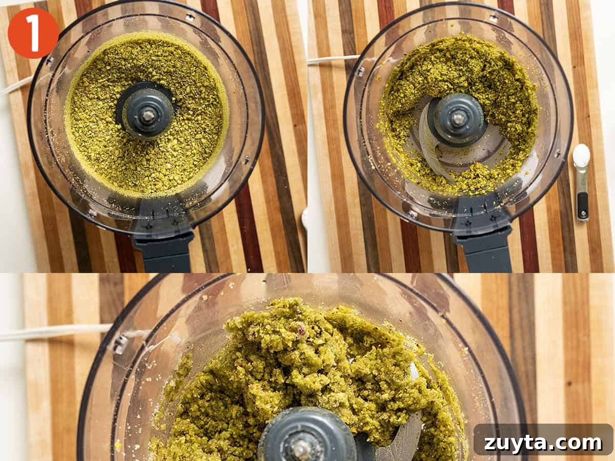 Classic Italian Pistachio Cookies Recipe 4 Pistachio, sugar, and simple syrup in a food processor.