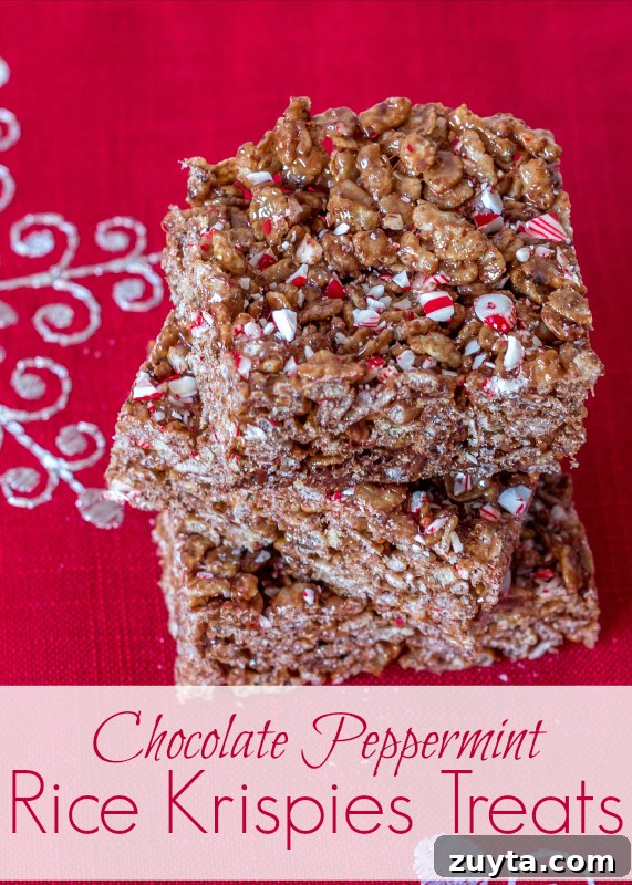 Chocolate Peppermint Rice Krispies Treats...perfect for the holidays! {and they're allergy friendly too} Chocolate Peppermint Rice Krispies Treats...perfect for the holidays! {and they're allergy friendly too}