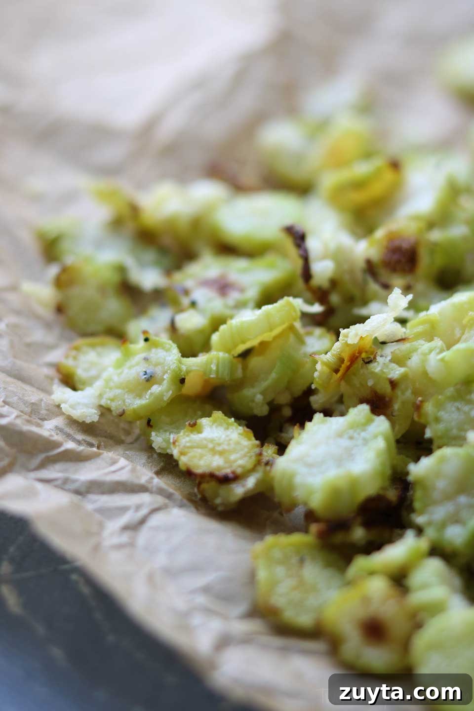 So easy and so satisfying! Easy snack of roasted broccoli stalks