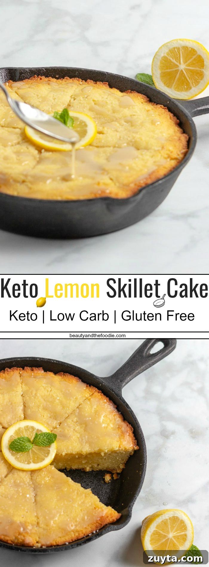 Keto Lemon Skillet Cake Recipe with Zesty Glaze 12 Keto Lemon Skillet Cake- Low Carb & Gluten Free