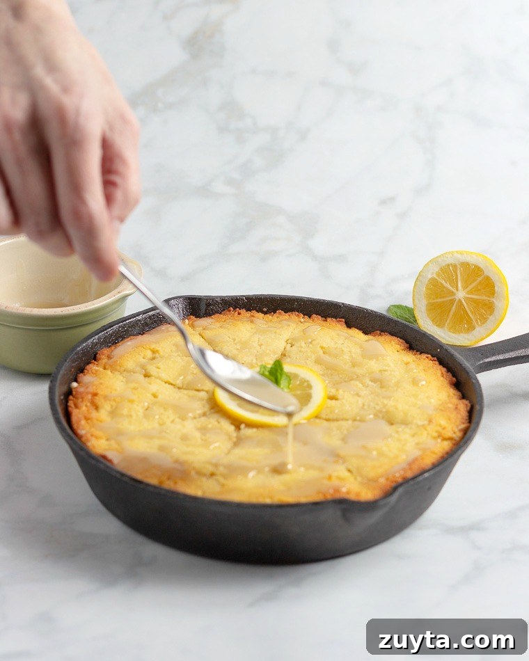 Keto Lemon Skillet Cake Recipe with Zesty Glaze 7 Keto Lemon Skillet Cake