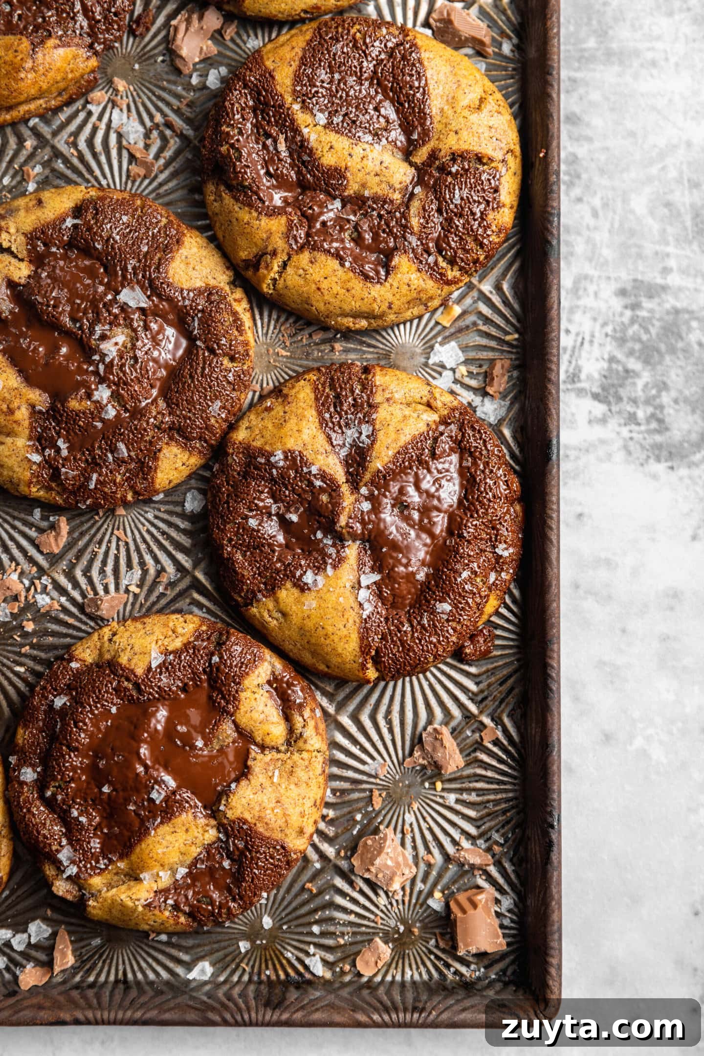 Small-Batch Brown Butter Chocolate Chip Cookie Recipe 3 Small Batch Brown Butter Chocolate Chip Cookies on top of a baking sheet