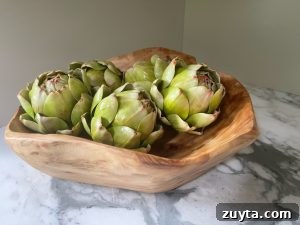 artichokes in a bowl