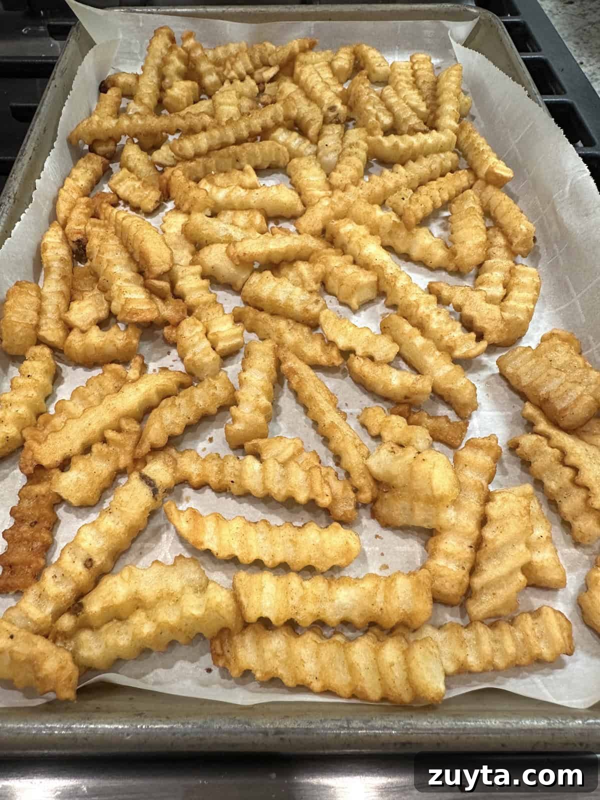 French Tacos Explained: Origins, Ingredients and Where to Try 6 French fries on a baking sheet.