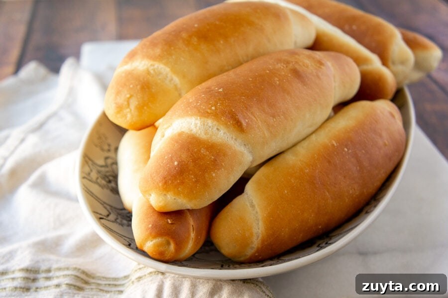 Hot Dog Bar Ideas: Toppings, Themes and Party Setup 4 homemade hot dog buns in a bowl.
