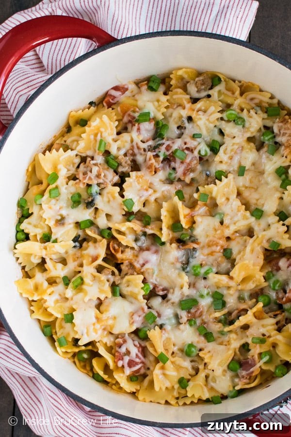 This Cheesy Italian Pasta is loaded with meats and veggies. It's a great meal to make for the family!