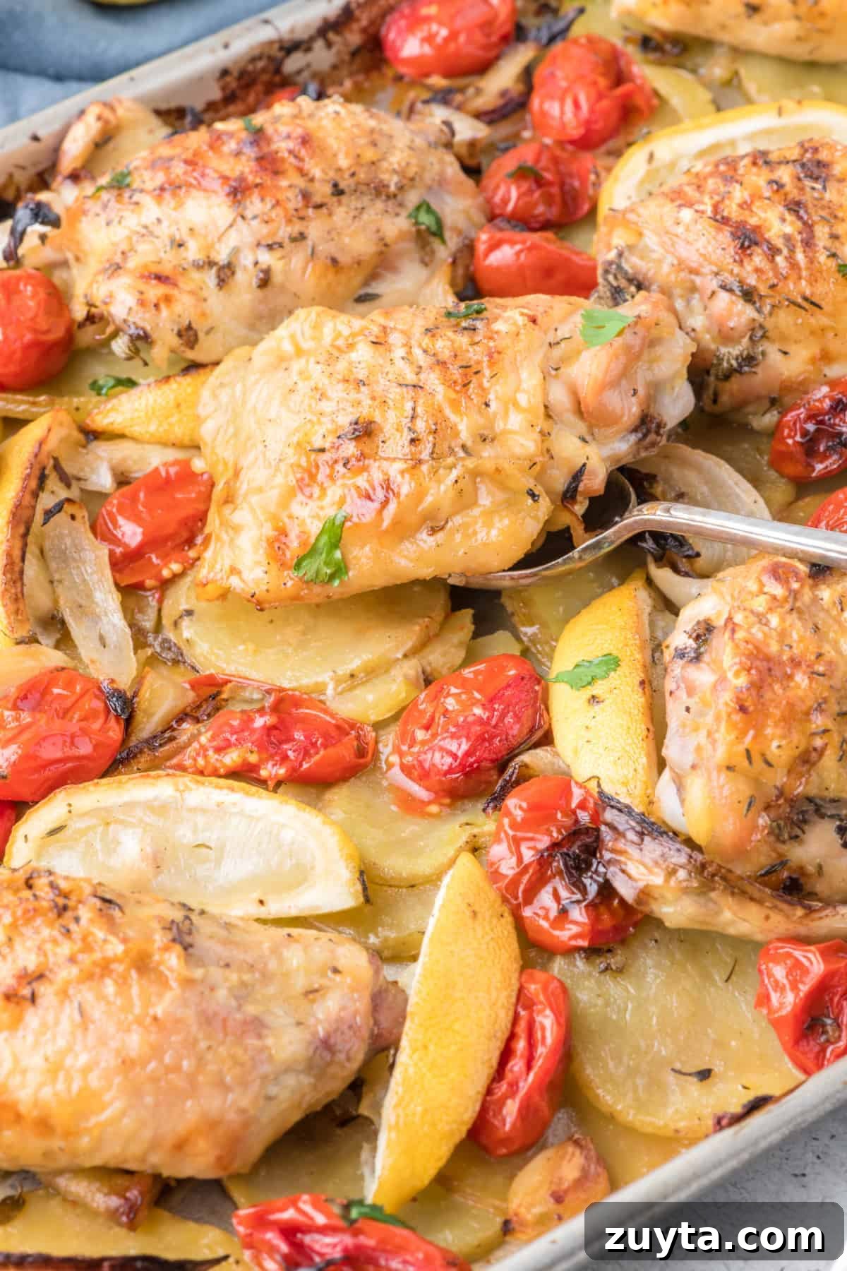 Sheet Pan Dinner Recipes for Quick Weeknight Meals 11 Pan with chicken and potatoes.
