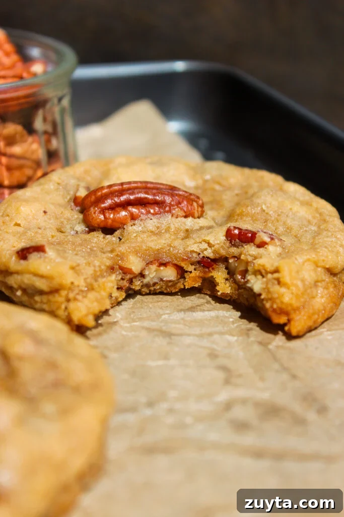 Close up butter pecan cookie