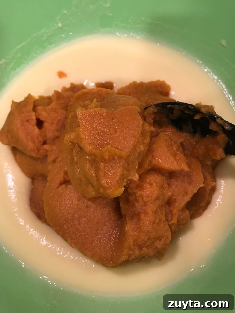 Light Pumpkin Fluff Recipe: Low-Calorie Fall Dessert 5 Once pudding and milk are mixed, add pumpkin and pumpkin pie spice.