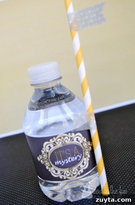 Over 60 Free Printable Labels for Home Organization 12 water bottle with printed wrap