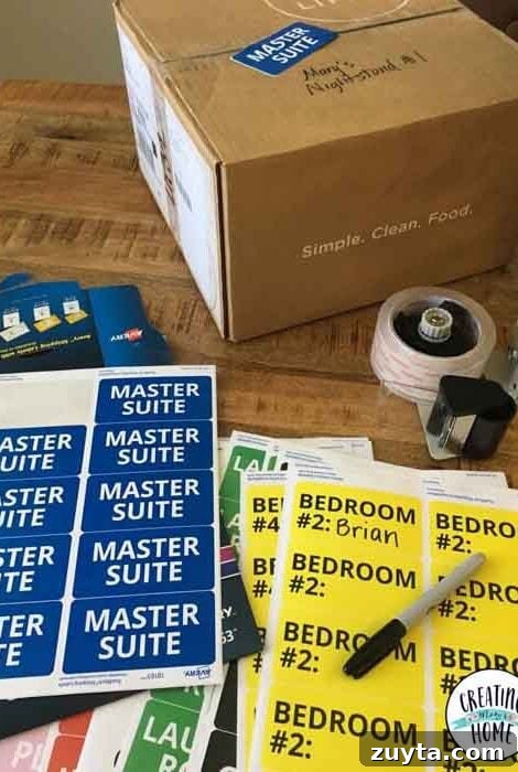 Over 60 Free Printable Labels for Home Organization 19 color coded moving label system