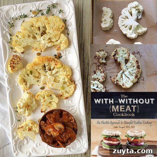 Roasted Cauliflower Steak with Mushroom Sauce