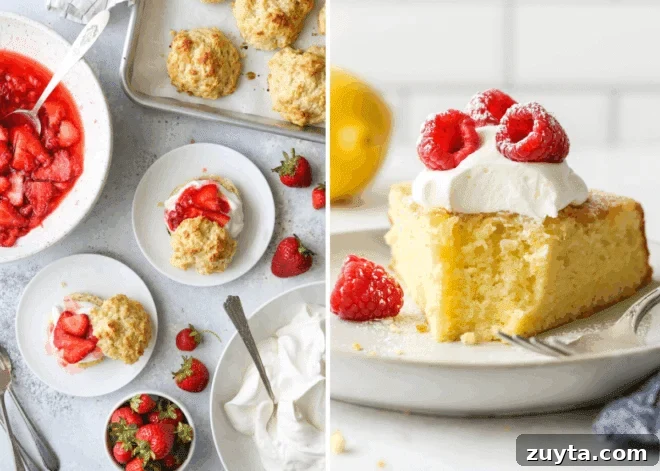 How to Make Silky, Stable Whipped Cream 2 Strawberry shortcakes with whipped cream and olive oil cake with whipped cream