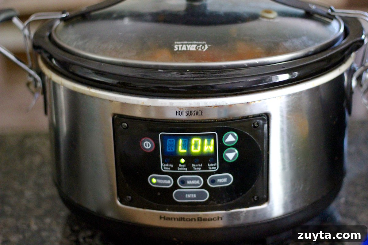 Slow Cooker Beef and Pumpkin Curry (AIP) 5 Crockpot Beef Pumpkin Curry (AIP) - a hearty, curry-style dish made with ground beef, pumpkin, butternut squash, turmeric, and Fall spices! | fedandfulfilled.com