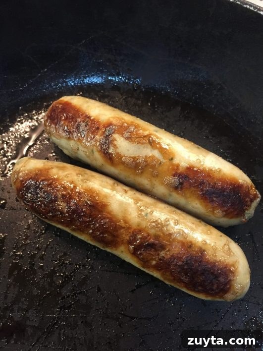 Heck Chicken Italia sausages served