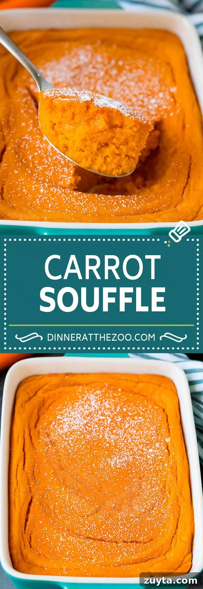 This carrot souffle is made with pureed carrots, sugar, butter and eggs, all cooked together to golden brown perfection. This carrot souffle is made with pureed carrots, sugar, butter and eggs, all cooked together to golden brown perfection.