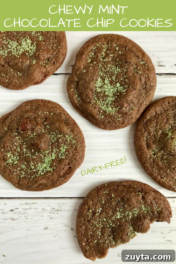 Chewy Mint Chocolate Chip Cookie Recipe 5 Chewy Mint Chocolate Chip Cookies Dairy Free or Not by Kitchen Gone Rogue
