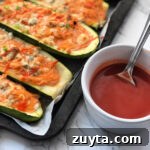 Buffalo Chicken Zucchini Boats