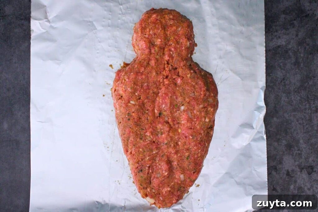 form meat mixture into mummy loaf shape