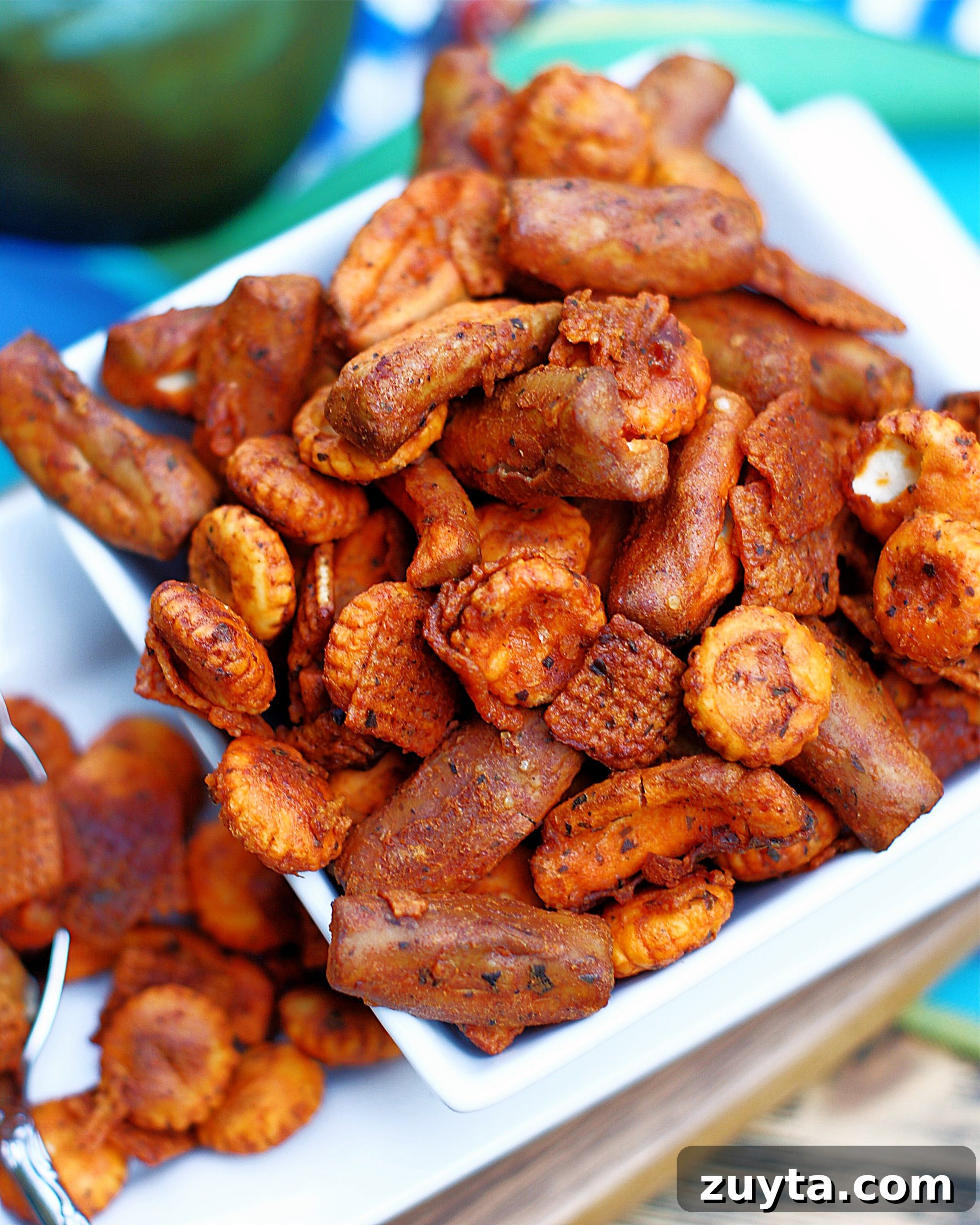 Monday Menu: Secret-Ingredient Quiche and Ranch Chicken Tenders 10 Buffalo Ranch Snack Mix Up close