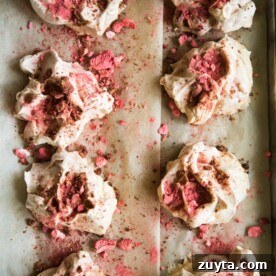 Strawberry Meringue Cookies