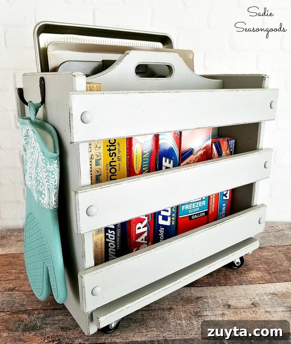 9. Magazine Rack Kitchen Caddy