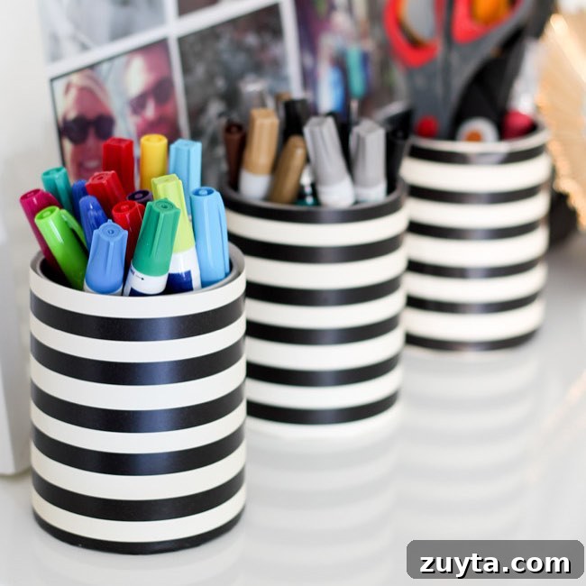 17. Metal Tea Tins for Desk Organizers