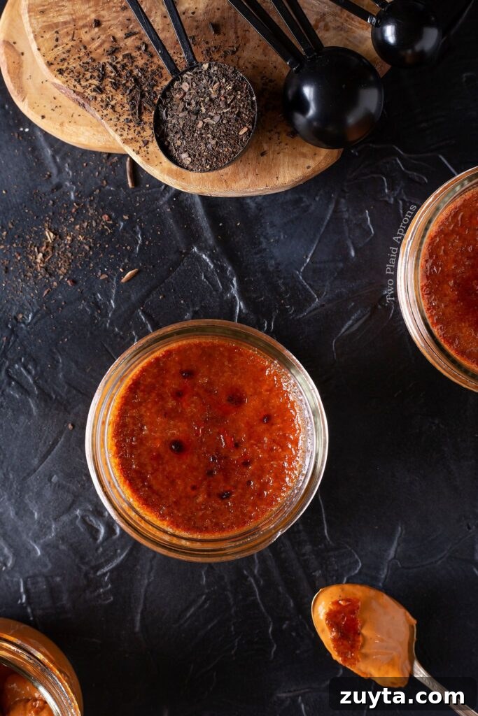 Silky Thai Tea Crème Brûlée Recipe 2 Top down view of Thai tea crème brûlée.