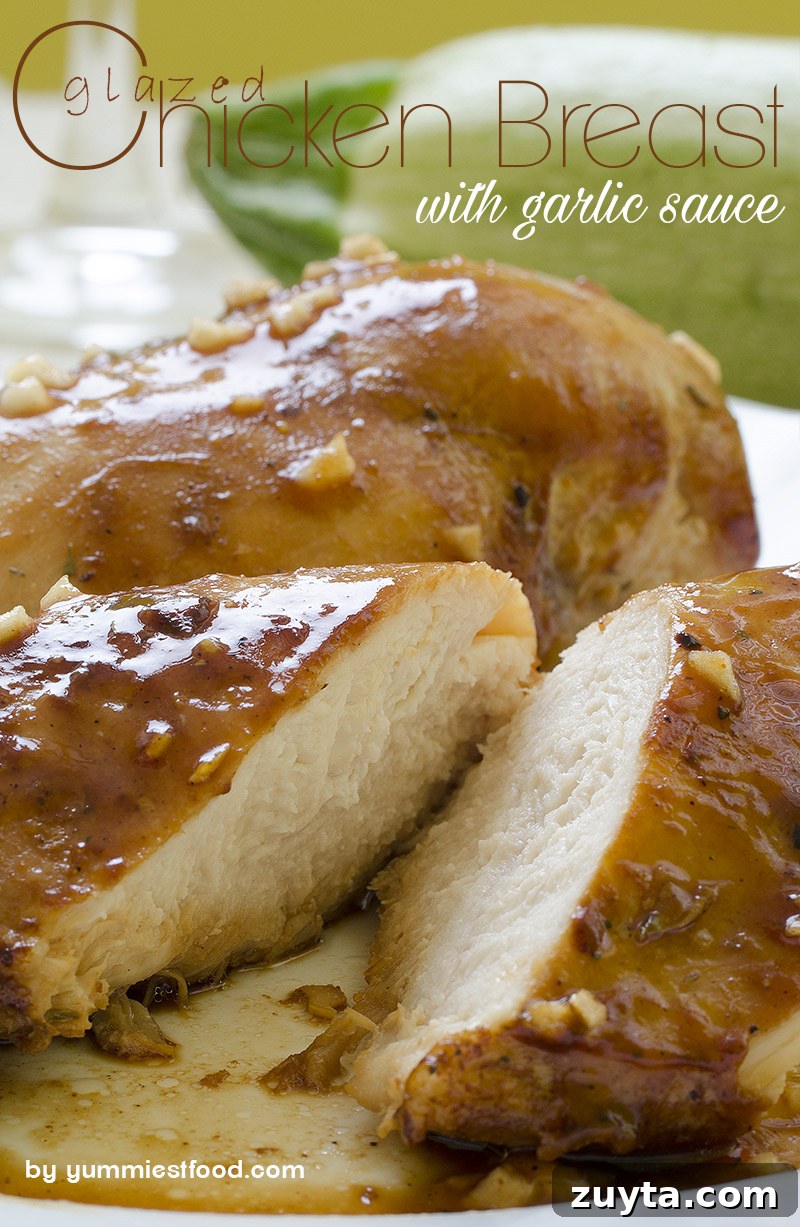 Really tasty, delicious chicken breast with garlic and chili - Glazed Chicken Breast With Garlic Sauce