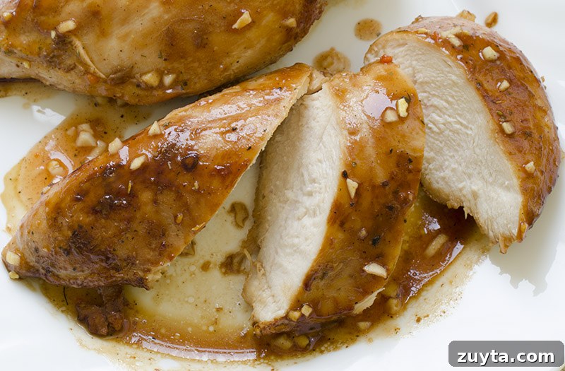Really tasty, delicious chicken breast with garlic and chili - Glazed Chicken Breast With Garlic Sauce